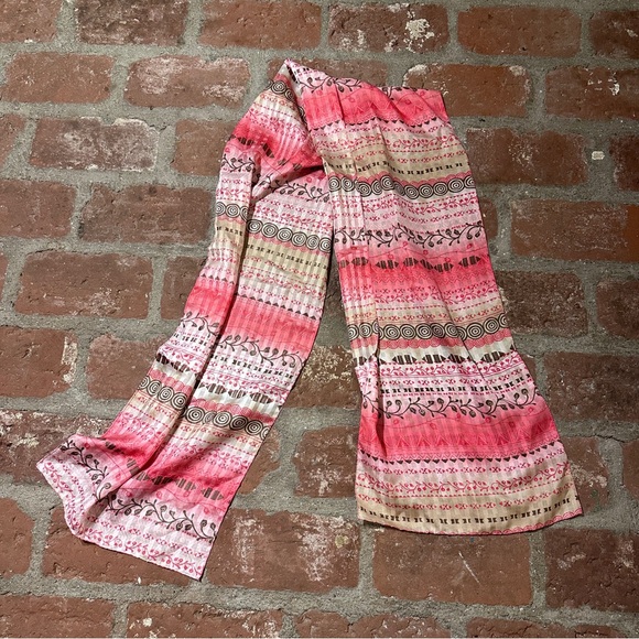 Pink Patterned Scarf - Picture 1 of 7